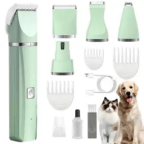 4 in 1 Electric Pet Grooming Kit - Hair Trimmer, Clippers, Nail Grinder for Cats & Dogs
